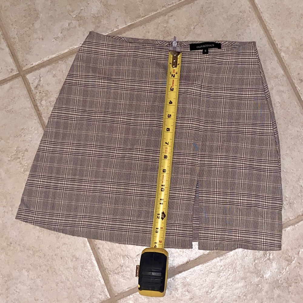 Plaid short mini skirt